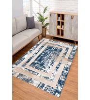 Dijital Kaymaz Taban Yıkanabilir Renkli Salon Halısı Mutfak Halısı Yolluk ND-SD-382 (Lacivert)