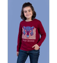 Toontoy Erkek Çocuk Kabartma Baskılı Tişört (Bordo)