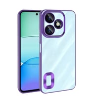 Xiaomi Redmi 13 4G Kılıf Logo Yeri Açık Kamera Lens Önü Korumalı Renkli Kenarlı Şeffaf Silikon (Mor)