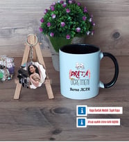 Drama Öğretmeni Kupa Bardak Beyaz ve Fotoğraflı Ahşap Anahtarlık Hediye Öğretmenler Günü Hediyesi (Model 11)