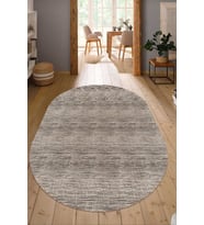 Dijital Baskılı Kaymaz Taban Yıkanabilir Oval Salon Halısı Mutfak Halısı Yolluk NDO-HY-1243 (Vizon)