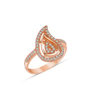 Altın Kaplamalı Zirkon Taşlı 925 Ayar Gümüş Yüzük (Rose)