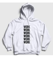 Presmono Unisex Gri Work Work Work Rihanna Kapüşonlu Sweatshirt 342148tt (Beyaz)