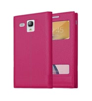 Samsung Galaxy S3 Mini Uyumlu Pencereli Kapaklı Magnum Kılıf (Pembe)