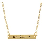 love Yazılı Gümüş/Altın Kolye Özel Gün Hediyesi (Gold)