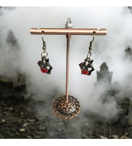 Handcraftedbyoz, Kadın, Halloween Balkabağı Küpe Serisi (Antik Yeşil)