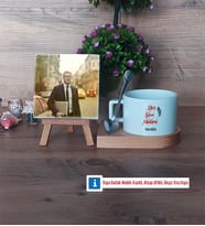 Yazı İşleri Müdürü Fotoğraflı Dekoratif Taş, Kupa Bardak Beyaz Hediye (Model 8)