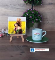 Çocuk Gelişim Uzmanı Fotoğraflı Dekoratif Taş, Ahşap Altlıklı Türk Kahvesi Fincanı Hediye Öğretmenler Günü Hediyesi (Model 9)