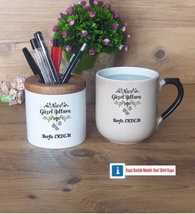 Yılbaşı Hediyesi Kalemlik, Kupa Bardak T Kişiye Özel Hediye (Model 2)
