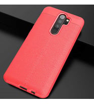 Xiaomi Redmi Note 8 Pro Kılıf Zore Niss Deri Desenli Silikon (Kırmızı)