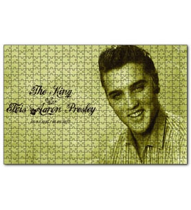 Cakapuzzle Kral Elvis Aaron Presley Sepya Portre  Puzzle Yapboz MDF (Ahşap) (255 Parça)