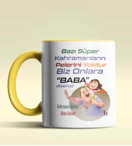 Kişiye Özel Bazı Kahramanların Pelerini Yoktur3 Tema Siyah Kupa (Sarı)