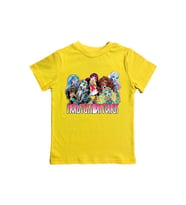 MONSTER HIGH baskılı pamuklu penye kumaş yazlık çocuk T-Shirt (Sarı)