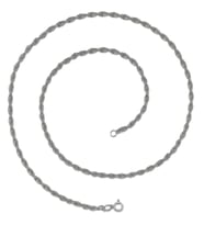 Gümüş Halat Burgu Zincir Erkek Kolye 55cm 3mm 10gr msn01 (Beyaz)