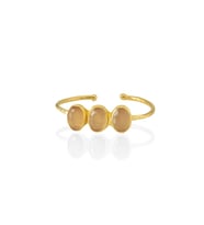 Kadir Jewellery 22 Ayar Altın Kaplama Zirkon Taşlı Ayarlanabilir Trend Bilezik (Turuncu)