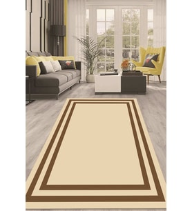 Dijital Kaymaz Taban Yıkanabilir Modern Renkli Salon Halısı Mutfak Halısı Yolluk ND-HT-526 (Krem)