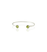 Kadir Jewellery 925 Ayar Gümüş Kaplama El İşçiliği Zirkon Taşlı Kadın Charm Bileklik (Zeytin Yeşili)