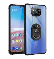 Xiaomi Poco X3 Kılıf Şeffaf Sararmaz Yüzüklü Mola Kapak (Siyah)