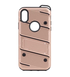 Uyumlu Model Apple iPhone XS 5.8 Kılıf İron Tank Zırh Kapak (Rose)