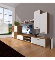 Decoraktiv Eko 6 Mdf Dvd Tv Ünitesi Tv Sehpası (Beyaz - Kahverengi)