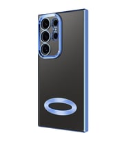 Galaxy S24 Ultra Kılıf Kamera Korumalı Logo Gösteren Omega Kılıf (Buz Mavisi)