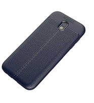 Samsung Galaxy J530 Pro Kılıf Deri Tarzı Niss Silikon Case (Lacivert)