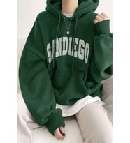 Sandiego Baskılı Oversize Sweatshirt (Yeşil)