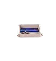 Masaüstü Organizer Düzenleyici Deri Dekoratif Sepet Kare Desktop Organizer Rainbow Vegan 16,5x16,5 cm (Bej)