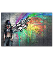 Cakapuzzle Graffiti Sanatçısı Kız Özgür Kalan Sanatı Puzzle Yapboz MDF (Ahşap) (500 Parça)