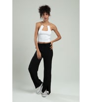sifu tekstil  Kadın Zincir Askılı Straples Spor Triko Büstiyer Crop Top SFYZ1011 (Beyaz)
