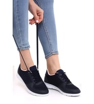 Wordex F1 Günlük Kadın Fileli Yazlık Sneaker Spor Ayakkabı (Lacivert)