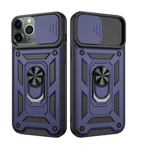 Apple iPhone 11 Pro Uyumlu Kızaklı Kamera Korumalı Tank Kılıf (Lacivert)