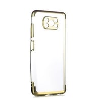Xiaomi Poco X3 Kılıf İnce Köşeleri Renkli Şeffaf Silikon (Gold)