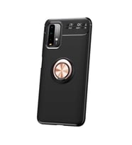 Xiaomi Redmi Note 9 4G Kılıf Yüzüklü Standlı Manyetikli Silikon (Rose)