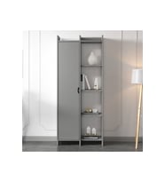 Offer Çok Raflı, Tek Kapaklı Kitaplık - 180 cm, Ev-Ofis, Kütüphane (Gri)
