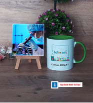 Laborant Fotoğraflı Dekoratif Taş, Kupa Bardak Beyaz Hediye (Model 14)