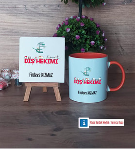 Diş Hekimi Dekoratif Taş, Kupa Bardak Kırmızı Hediye (Model 12)