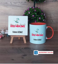 Diş Hekimi Dekoratif Taş, Kupa Bardak Kırmızı Hediye (Model 12)