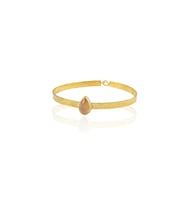 Kadir Jewellery 22 Ayar Altın Kaplama El İşçiliği Zirkon Taşlı Kadın Kelepçe Bilezik (Turuncu)