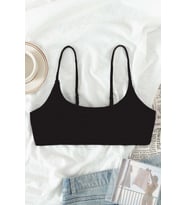Angelsin Ayarlanabilir Askılı Şık Tasarım Bikini Üstü (Siyah)