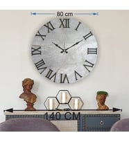 Markakanvas Mermer Desenli  Duvar Saati   ( Çap 50 cm - 80 cm ) (Siyah)