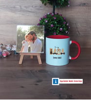 Babaya Doğum Günü Hediyesi Fotoğraflı Dekoratif Taş, Kupa Bardak Beyaz Hediye Babalar Günü Hediyesi (Model 2)