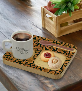 BK Gift Kişiye Özel Doğal Ahşap Sunum Tabağı ve Türk Kahvesi Fincanı Hediye Seti, Ev Hediyesi, Arkadaşa Hediye, Anneye Hediye, Doğum Günü Hediyesi (Model 15)