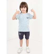 Toontoy Erkek Bebek Baskılı Şortlu Takım (Yeşil)