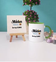 Maden Mühendisi Kupa Bardak Lacivert Dekoratif Taş Baskı (Model 7)