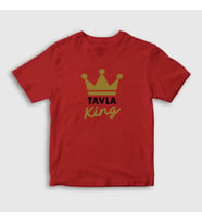 Presmono Unisex Çocuk Beyaz Backgammon King Tavla Kralı Oyun V2 T-Shirt 416668tt (Kırmızı)