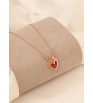 MİNELİ ANNE-ÇOCUK GÜMÜŞ KOLYE (Rose)