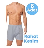 Tezzgelsin Erkek Rahat Kesim 6'lı Paçalı Pamuklu Külot (Gri)