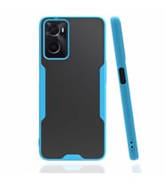 Oppo A76 Kılıf Zore Parfe Kenarları Pastel Renk Silikon Kılıf (Mavi)