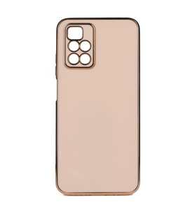 Xiaomi Redmi 10 2022 Kılıf Kenarları Gold Kamera Korumalı Renkli Pastel Silikon Mavi Açık BARK (Rose - Gold)